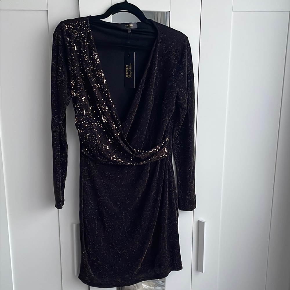 Elegant Black Sequin Dress